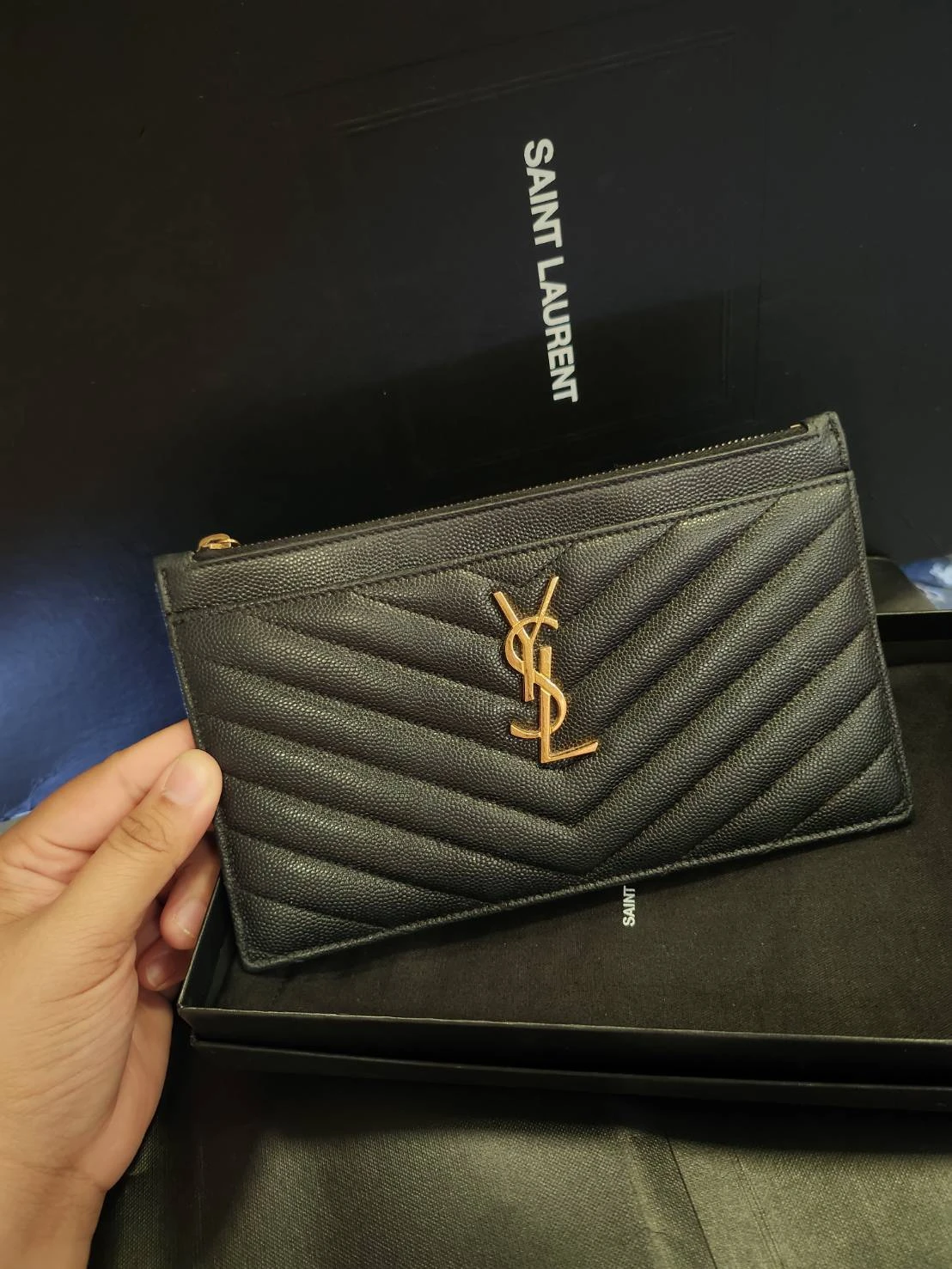YSL Monogram Zip Pouch