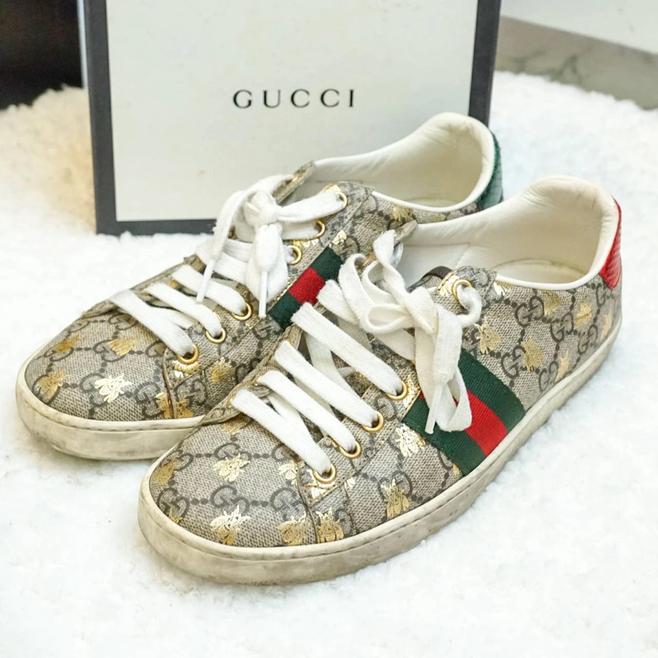 🐝 Gucci GG Bees Sneaker ไซส์ 37 🐝